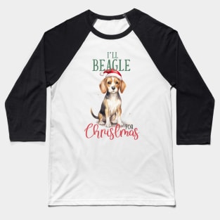 Christmas Beagle Pun Baseball T-Shirt